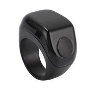 Alomejor Smart Finger Counter Digital Prayer Reminder with Touch Control, Rechargeable Step and Number Tracker for Muslims, Compact ABS Material, 1 Unit (Black)