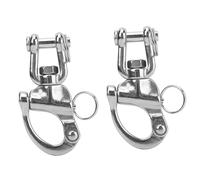 Alomejor Snap Shackle 316 Stainless Steel Swivel Shackle 2 Piece Electropolished Rotating Eye Spring Loaded One Hand Release for Sailboat Rigging Towing Bridle (87mm)