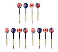 Alomejor Soft Tip Darts Set, 50 Extra Tips 12 Flights Shafts Barrels Easy To Replace, with Straight Tips for Electronic Dart Board