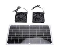 Alomejor Solar Powered Dual Ventilation Fan Kit for Greenhouse High Efficiency Energy Conversion