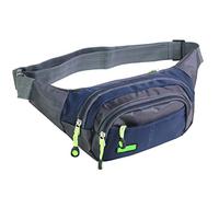Alomejor Sport Waist Pack Bags Lightweight Fanny Pack Belt Bag with Bigger Zipper Pockets Adjustable Strap for Running Hiking Travel Cycling Outdoor (Navy Blue)