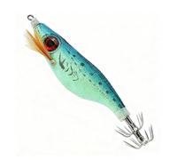 Alomejor Squid Jig Luminous ABS Cloth Squid Lure Hook 10cm 4in Slow Sinking Glow Bait with Line Tie Strong Hook Set for Night Fishing Saltwater Anglers (Blue)