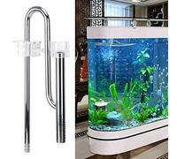 Alomejor Stainless Steel Adjustable Aquarium Plant Inflow Outflow Pipe for Fish Tank Maintenance (New 12MM oil film)