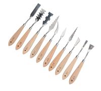 Alomejor Stainless Steel Art Supplies Pain Scraper Knife Set for Various Paintings 10Pcs for Artists and Hobbyists (Pack of 10)