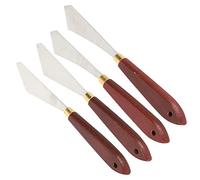 Alomejor Stainless Steel Palette Knife Durable Oil Painting Art Spatula Mixing Scraper for Artists, Crafters, 4Pcs Set
