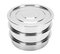 Alomejor Stainless Steel Stackable Sprouting Tray Efficient Drainage System for Home Organic Gardening 6.7 Inch Microgreens Propagator Kit for Beans Peas (3 Tier)