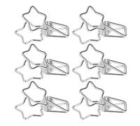 Alomejor Star Clips 100Pcs Lovely Small Paper Clips for Documents Tickets for Multi Purpose People Metal (Silver)