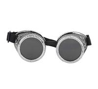 Alomejor Steampunk Goggles Steampunk Goth Cosplay Vintage Goggles Rustic Victorian like Sunglasses for mMen Women(vintage silver)