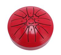 Alomejor Steel Tongue Drum, 4 Inch 8 Note Carbon Steel Handpan Drum with Mallets, for Meditation Practice Music Education (Red)