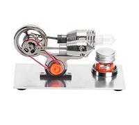 Alomejor Stirling Engine Educational Toy Metal Physics Experiment Model for Science Enthusiasts Silver