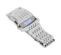 Alomejor Stylish Men's Alloy Watch with LED Display for Versatile Business and Casual Settings (LED Silver Blue Light)