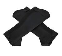 Alomejor Super Fiber PU Leather Half Chap, Ergonomics Designed with Full Length Zipper and Bottom Snap Closure, for Horse Riding Calf Protection (M)