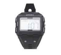 Alomejor Sustainable Men, Electronic Sporting Alarm, Timetable Timetable for Outdoor Activities, Stainless Steel Stainless Steel Rubber ABS for Outdoor Amateurs (Black)