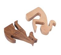 Alomejor Sympathy Dog Remembrance Gifts Handmade Wooden Sculpture, 3pcs/set for Mourning Loved Ones, Beech + Walnut Wood (A) (A)