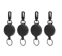 Alomejor Telescopic Keychain High Resilience -wire -rope Anti theft Retractable Key Ring for Advertising Promotion 4pcs Round Type