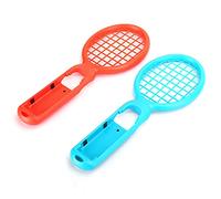 Alomejor Tennis Racquet Motion Sensing Controller with Ergonomic Design for Tennis Games Suitable for All Hands - Lightweight ABS, Portable Size 295 X 110 X 22mm, 2 Units (Red + blue (color box))