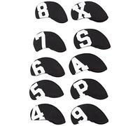 Alomejor Thick Soft Number Iron Head Cover Set for Club Protection 10pcs Suitable for Individual Use Neoprene Material (White Character Black Back)