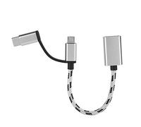Alomejor Type C 2 In-1 OTG Transfer Wiring Adapter Compact Design for Document Reading and Movie Watching with USB3.0 Speed - 2 Pack, Gold (Grey)