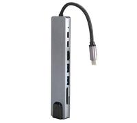 Alomejor Type-C Interface Hub Multifunctional Adapter 4K USB 3.0 for PC and Mac Gray Aluminum Alloy