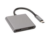 Alomejor USB C to Dual HD Multimedia Interface Adapter for 4K 60HZ Display High-Speed and Reliable for Pro 2016 Aluminum Alloy