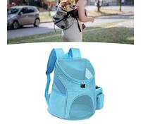 Alomejor Ventilated Dog Carrier Backpack Breathable Mesh for Small Pets Travel Hiking Camping Light Blue 1 Unit