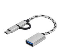 Alomejor Versatile Type C 2 In-1 OTG Transfer Wiring Adapter for Fast Document Access and Media Playback with USB3.0-2 Pack, Stylish Design (Grey)