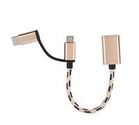 Alomejor Versatile Type C 2 In-1 OTG Transfer Wiring Adapter for Fast Document Access and Media Playback with USB3.0-2 Pack, Stylish Design (Gold)