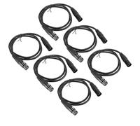 Alomejor Versatile XLR Stage Light Signal Cable Rugged Construction for Studio Use, 10 Pieces 1M Length Black Cable for Musicians and Producers