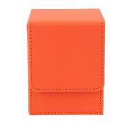 Alomejor Vertical PU Leather Cards Storage Suitcases with Magnetic Closure for Playing Cards Ideal for Friends and Family (Orange)