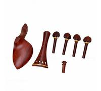 Alomejor Violin Tailpiece Set Rosewood Violin Accessories with 4 Tuning Pegs Chin Rest and Endpin for 4 3 Violins Parts Replacement for Students Practice Repair