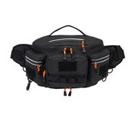 Alomejor Waist Bag, Large Capacity Water Proof Oxford Sling Bag with Multiple Compartments and External Attachments, for Outdoor Fishing Cycling Shopping (Black)