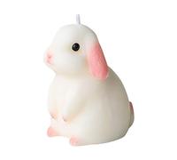 Alomejor White Bunny Candle Soy Wax Rabbit Scented Candle Adorable Ornament English Pear Freesia Fragrance, Birthday Souvenir Gift, Bedroom Bathroom