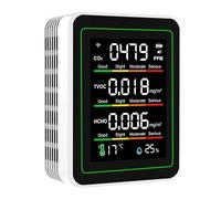 Alomejor WiFi Enabled Air Quality Tester, Real-Time Data Display | 5-in-1 detection for air quality, user-friendly interface, portable with rechargeable battery, smart home compatibility