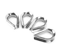 Alomejor Wire Rope Cable Thimbles, Stainless Steel 12mm 1 2 Inch Wire Rope Crimping Tool Accessories, Polished Loop Protectors for Marine Rigging Hoisting Fishing Gear 4 Pack