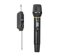 Alomejor Wireless Microphone System, Metal UHF Handheld Mic with 50m Range 5H Battery for Karaoke Home Singing Wedding Parties (1 Receiver and 1 Transmitter)
