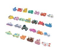 Alomejor Wooden Alphabet Traffic Puzzles,Matching Game with Cartoon Vehicles, Solid Wood Learning Toy for Preschool Ages 3,4,5,6,7,8