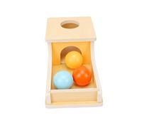 Alomejor Wooden Ball Drop Box with Tray, for Infant 6-12 Months, Object Permanence Toy, Cognitive Development, Fine Motor Skills, Sensory Play (Ball Drop Box)