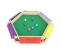 Alomejor Wooden Close The Box Dice Game Educational Math Learning Toy for Family Fun Party Pub, Beech Wood Material