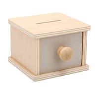 Alomejor Wooden Coin Box Toy, 6 Colorful Discs Shape Sorter with Wood Drawer for Early Learning Educational Sorting (Coin Box Toy)