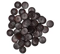 Alomejor Wooden Decorative Buttons Strong and Durable for Knitting Scrapbooking, 200Pcs 4 Holes 25mm Dark Coffee Coat Clothing Accessories for DIY Crafts