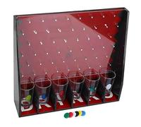 Alomejor Wooden Drinking Board Game with 6 Glasses for Parties | Interactive Party Entertainment Set, Wood Construction, Holds Up to 6 Players, Ideal for Bachelor Events, Birthdays, Bars