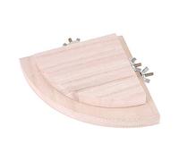 Alomejor Wooden Fan Shape Bird Cage Platform for Parrots Rest, Eco-friendly Bird Stand Toy for Pet Hamster, 2Pcs Set 5.12 X 5.12inch