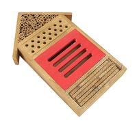 Alomejor Wooden House with Decorative Design for Garden Decoration Encouraging Bees and Nesting 19.5x3.8x29.8cm