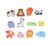 Alomejor Wooden Puzzles Toys, Educational Early Learning Wooden Matching Sorting Stacking Blocks with Storage Box, for Kids Toddlers (Animals)
