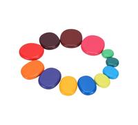 Alomejor Wooden Stacking Stones for Toddlers, 12 Colorful Beechwood Blocks (12pcs)