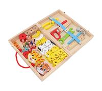 Alomejor Wooden Toolbox Toys, Construction Puzzle Toy for Kids with Fine Workmanship