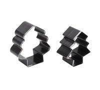 Alomejor Xmas Tree Leather Cutting Die Set 2Pcs Alloy Steel Durable Punch Tool for Crafts and Decorations