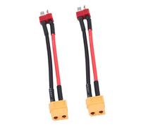 Alomejor XT60 to T Plug Adapter Connector Cables, 2Pcs 4Types RC Accessory 14AWG 10cm (T plug male to XT60 female)
