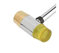 Alomejor Yellow Guitar Plastic Hammer with Brass + Rubber Head for Guitar Bass Ukulele, 233mm Handle Length, 3.1in Head Width, Musical Instrument Accessories
