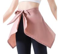 Alomejor Yoga Skirt Cover Soft Polyester Fiber One Piece Absorbent Tie Up Skirt Irregular Skirt Hem with Strong Bandage for Fitness (Pink)